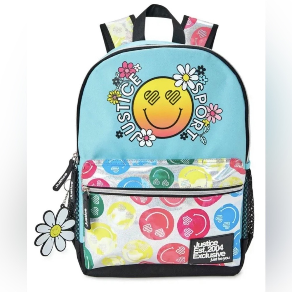 Justice Smiles Backpack Aqua❤️